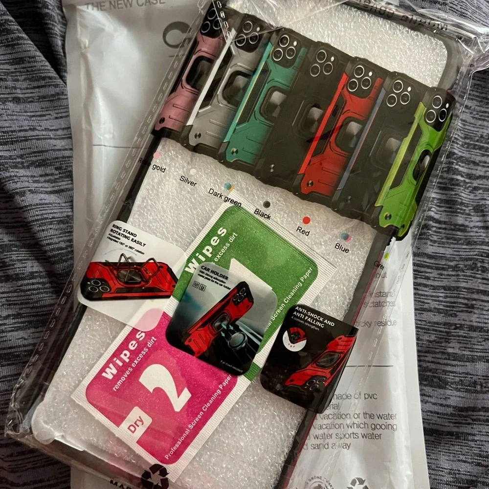 New Red Armor Case for Samsung Galaxy A73 5G - Shockproof Cover with Ring Stand